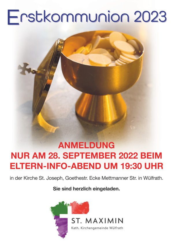 Plakat Erstkommunion 2023 Wuelfrath A4